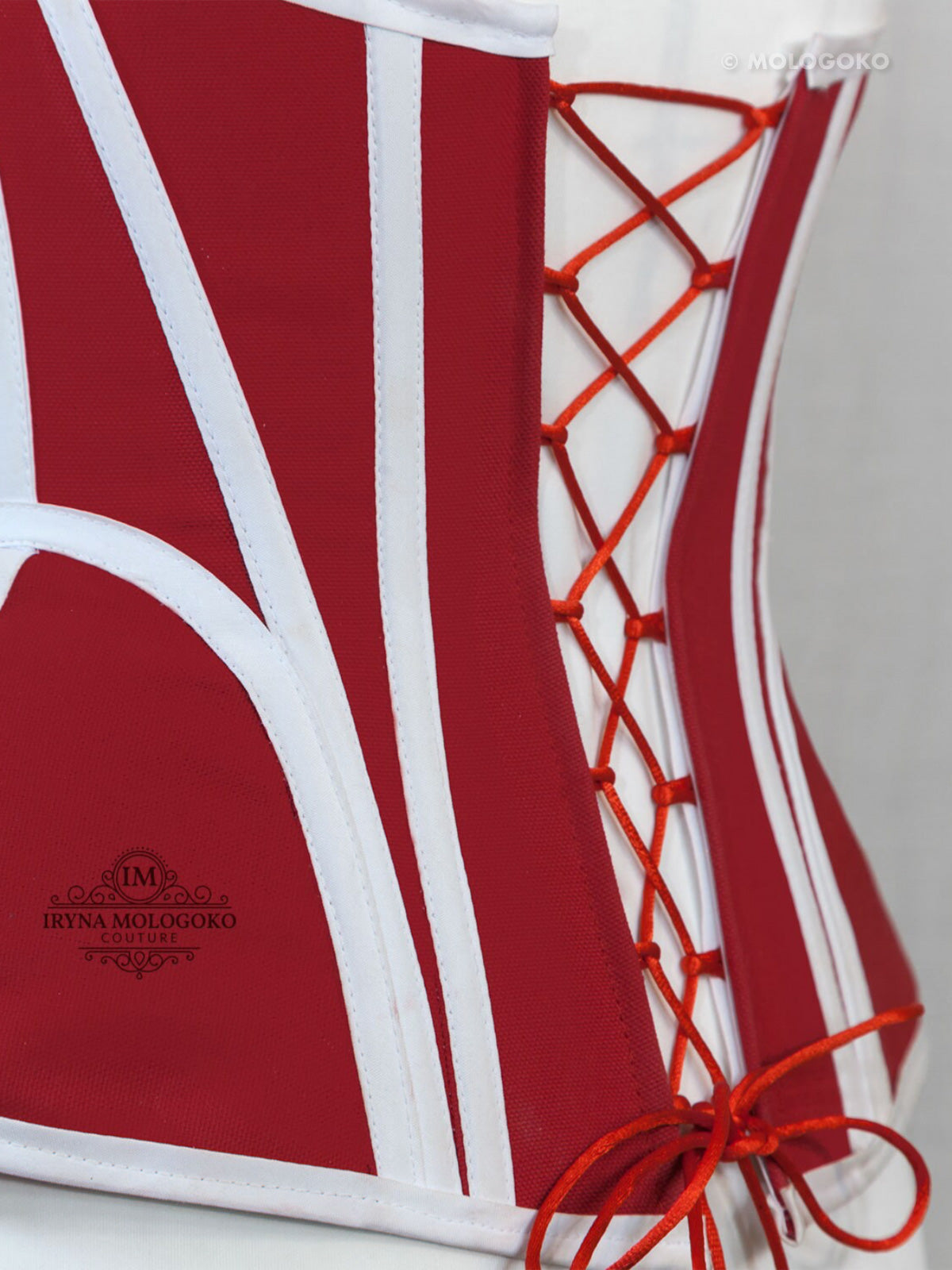 Red Porsche Front Zipper Corset - Mologoko Couture