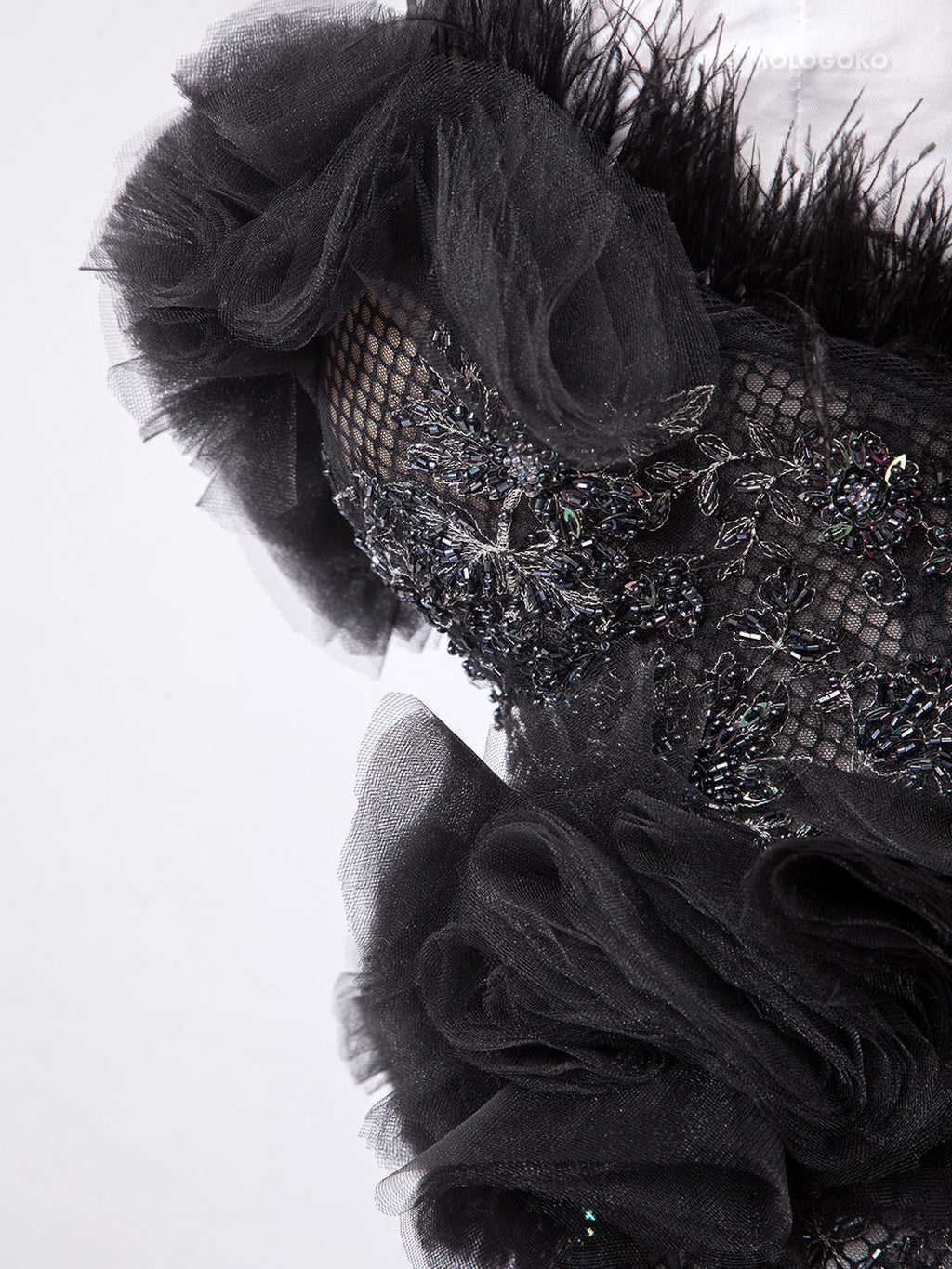 Black Swan Red Carpet Style Goth Corset - Mologoko Couture