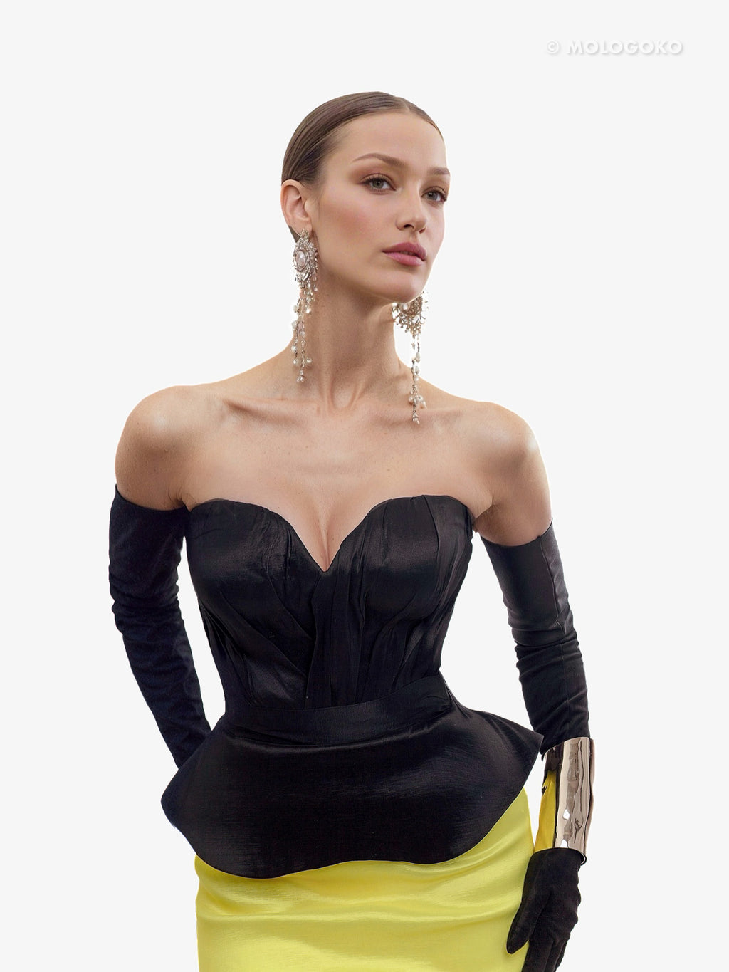 Base Draped Bodies Corset with Peplum - Mologoko Couture