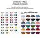 Color chart for Blossom Crochet Maxi Dress showing various cotton yarn options including blue, pink, green, and neutral shades