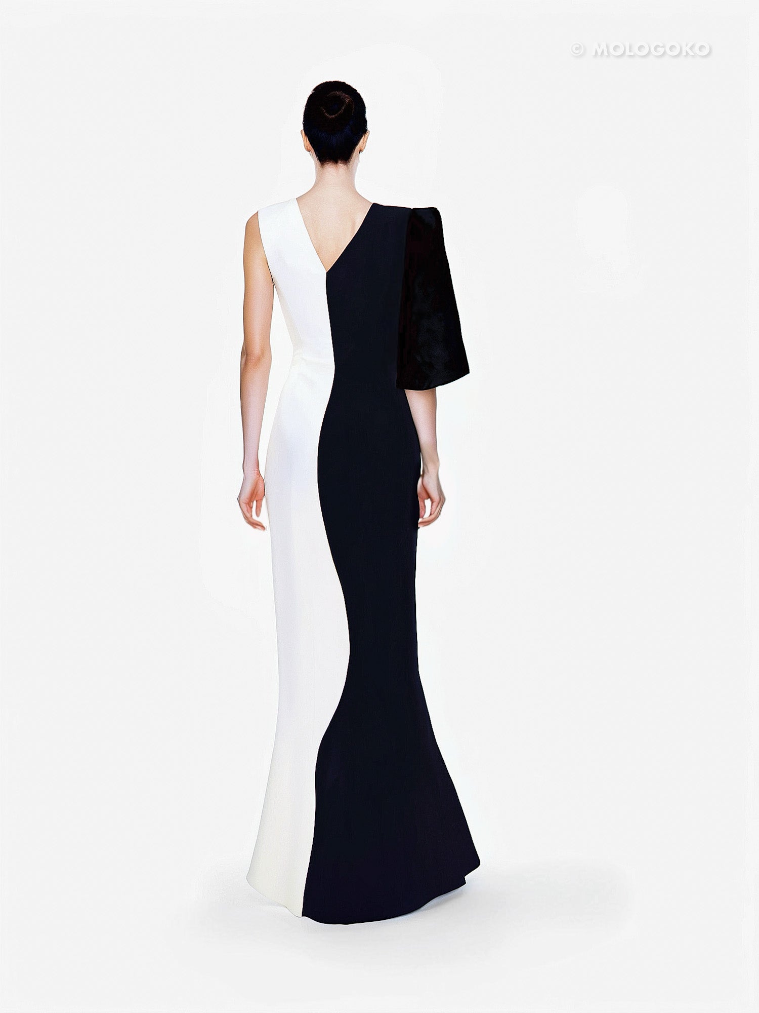 DRAMATIC MAXI FACE GOWN - Mologoko Couture