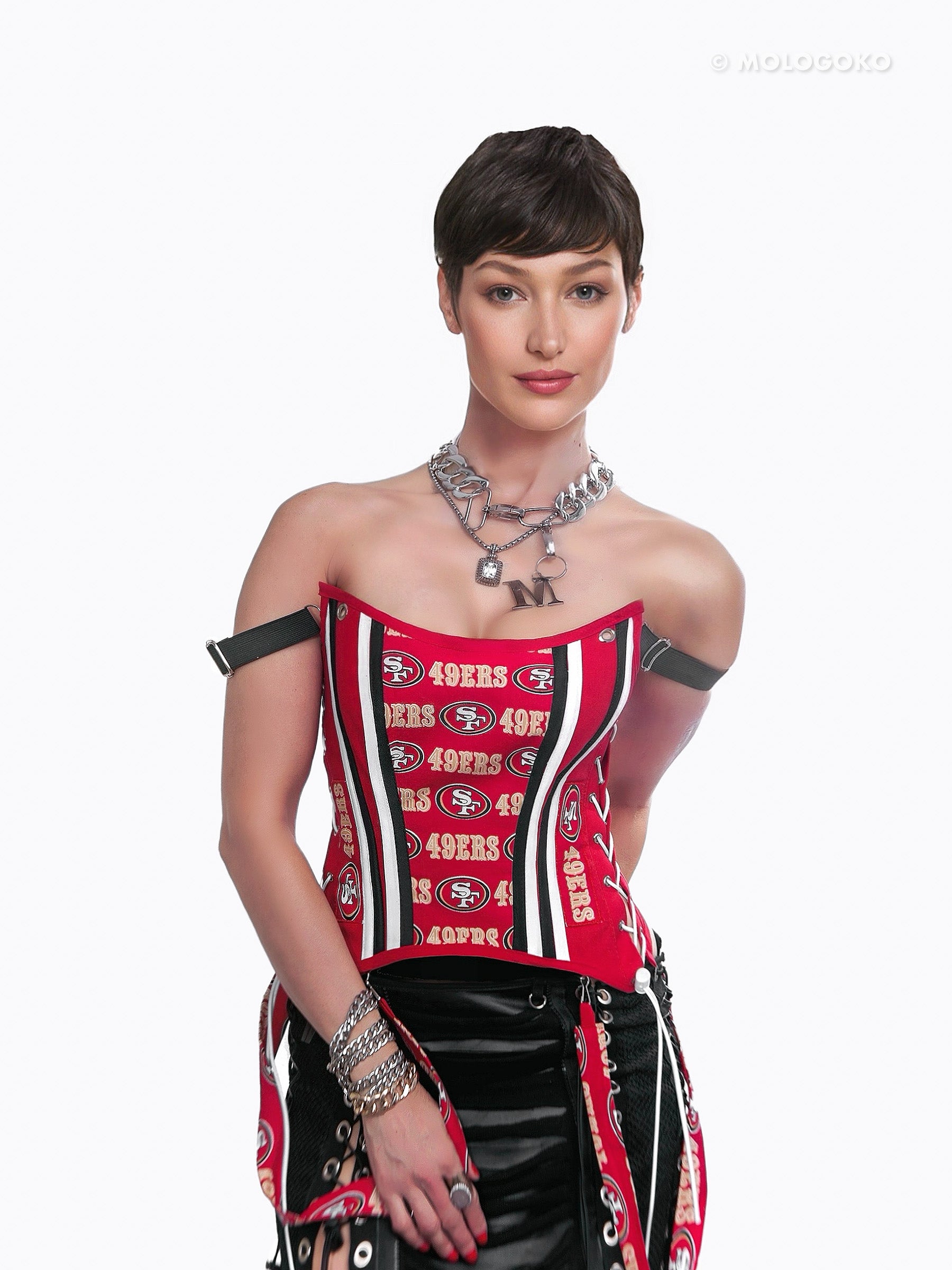 San Francisco 49-ers Football Team Corset Bustier Top