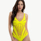 Yellow Lace One-Piece Swimsuit