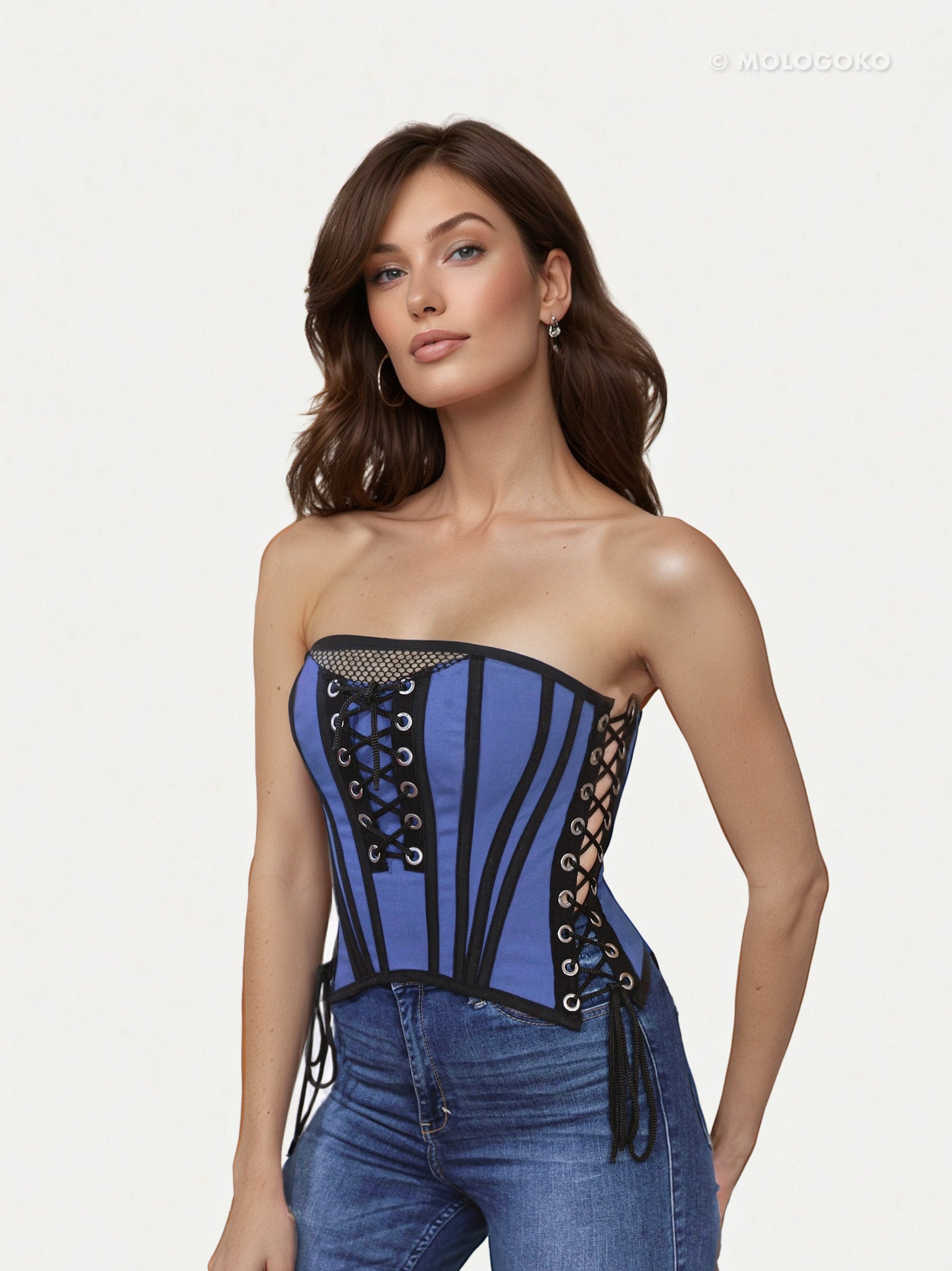 Lambo Royal Blue Corset - Mologoko Couture