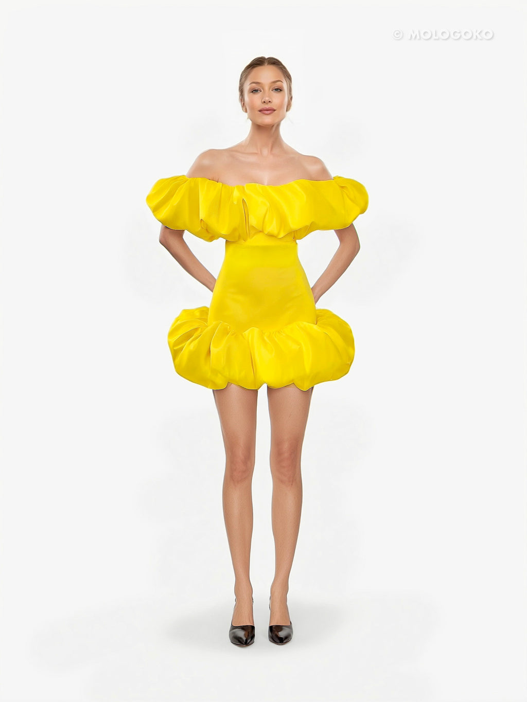 Bubble Mini Taffeta Skirt - custom made red carpet skirts in USA