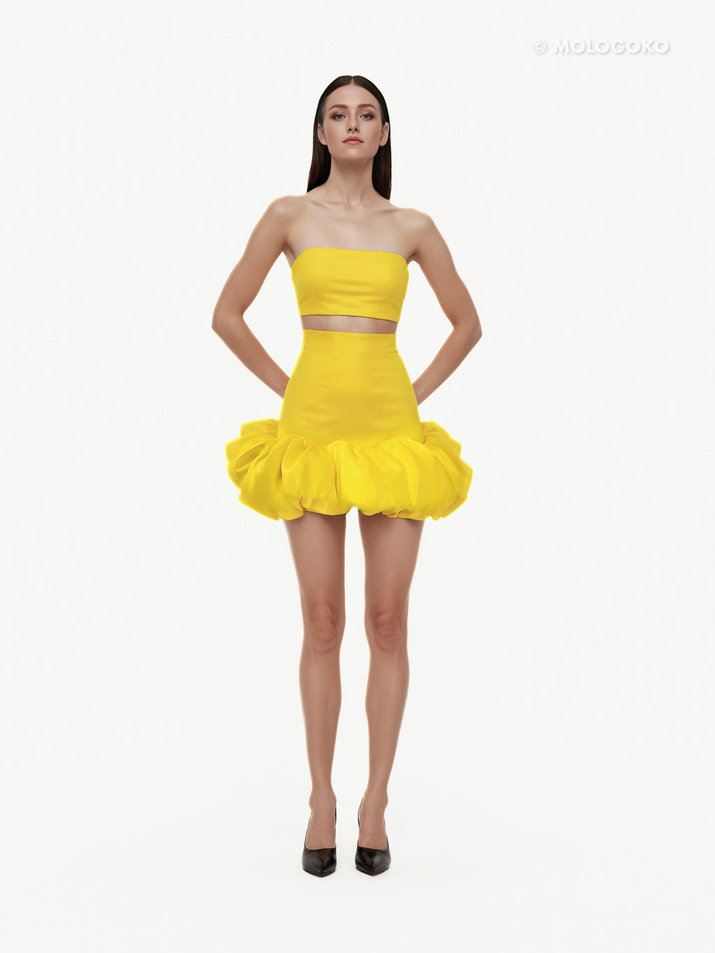 Bubble Mini Taffeta Skirt - custom made red carpet skirts in USA