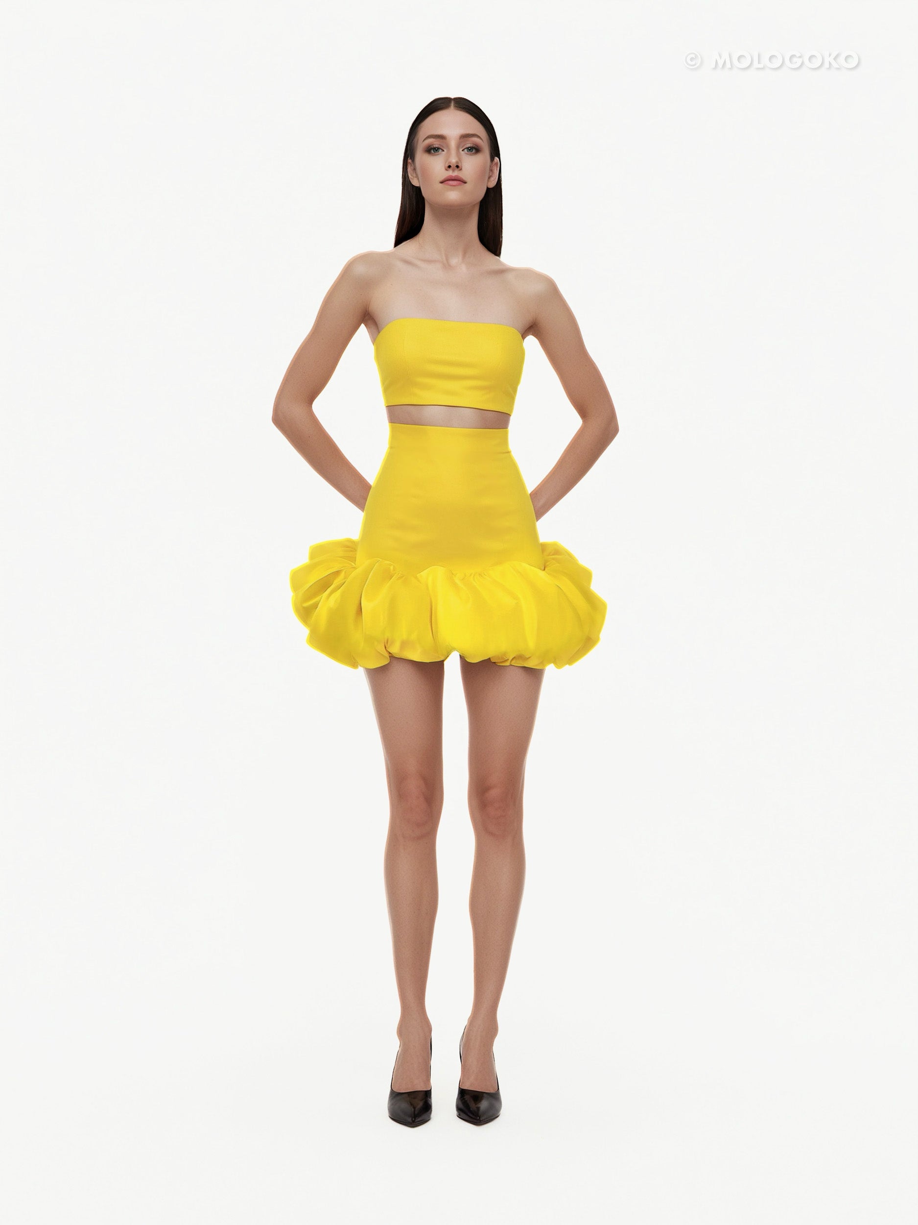 Bubble Mini Taffeta Skirt - custom made red carpet skirts in USA