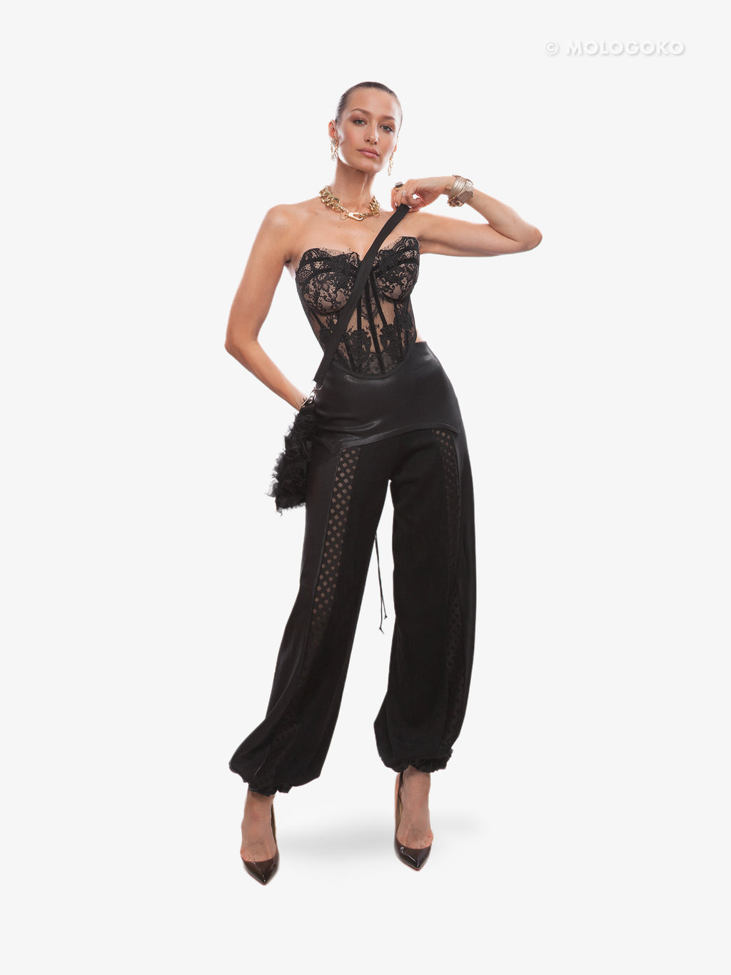 The Chapel Window Butterfly Bustier in Black - custom. made fashion