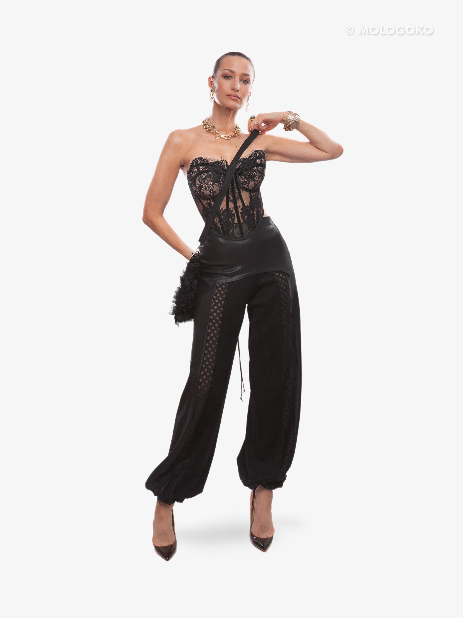 The Chapel Window Butterfly Bustier in Black - custom. made fashion