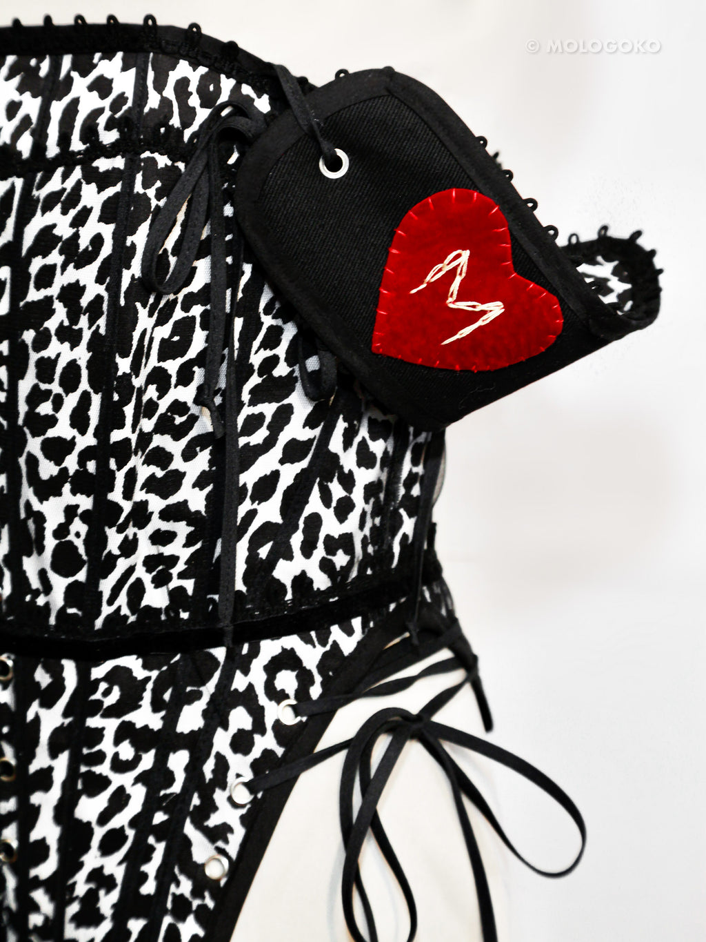 Leopard Twill Cotton Front Lacing Corset - custom. made fashion