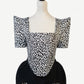 Leopard Stretch Cotton Twill Corseted To with Sleeves - custom. made fashion