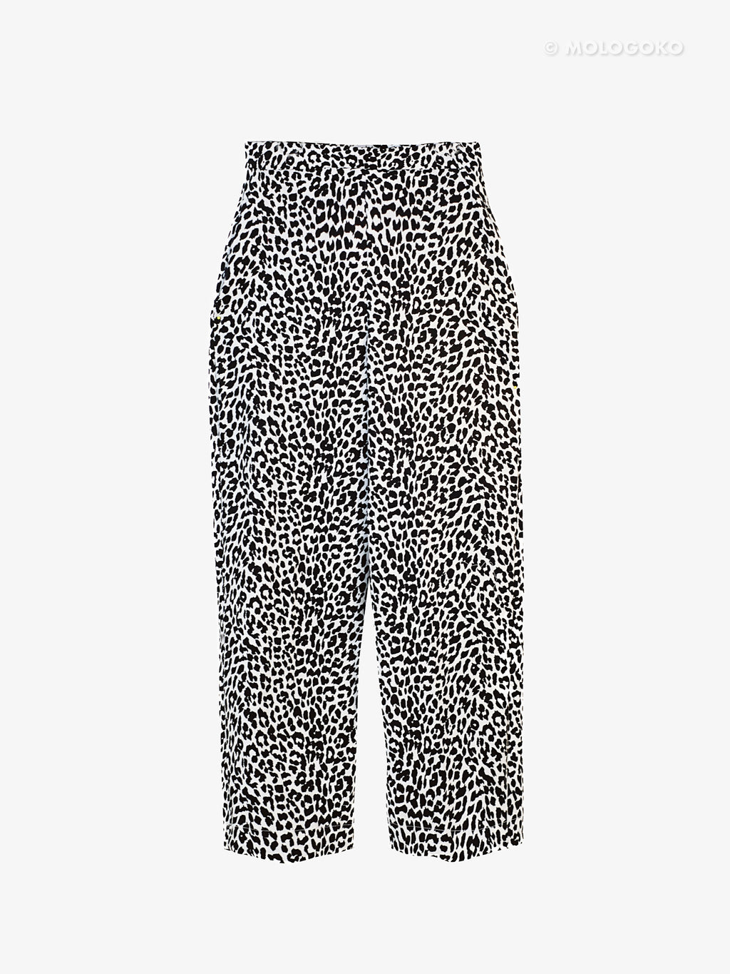 Leopard Stretch Cotton Twill Trousers - Mologoko Couture