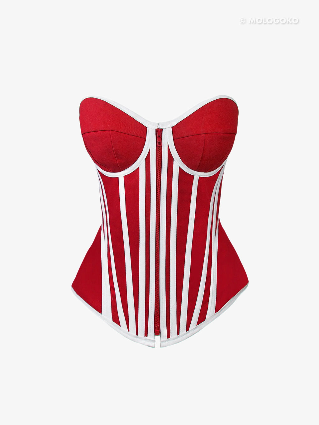 Red Porsche Front Zipper Corset - custom made clothing