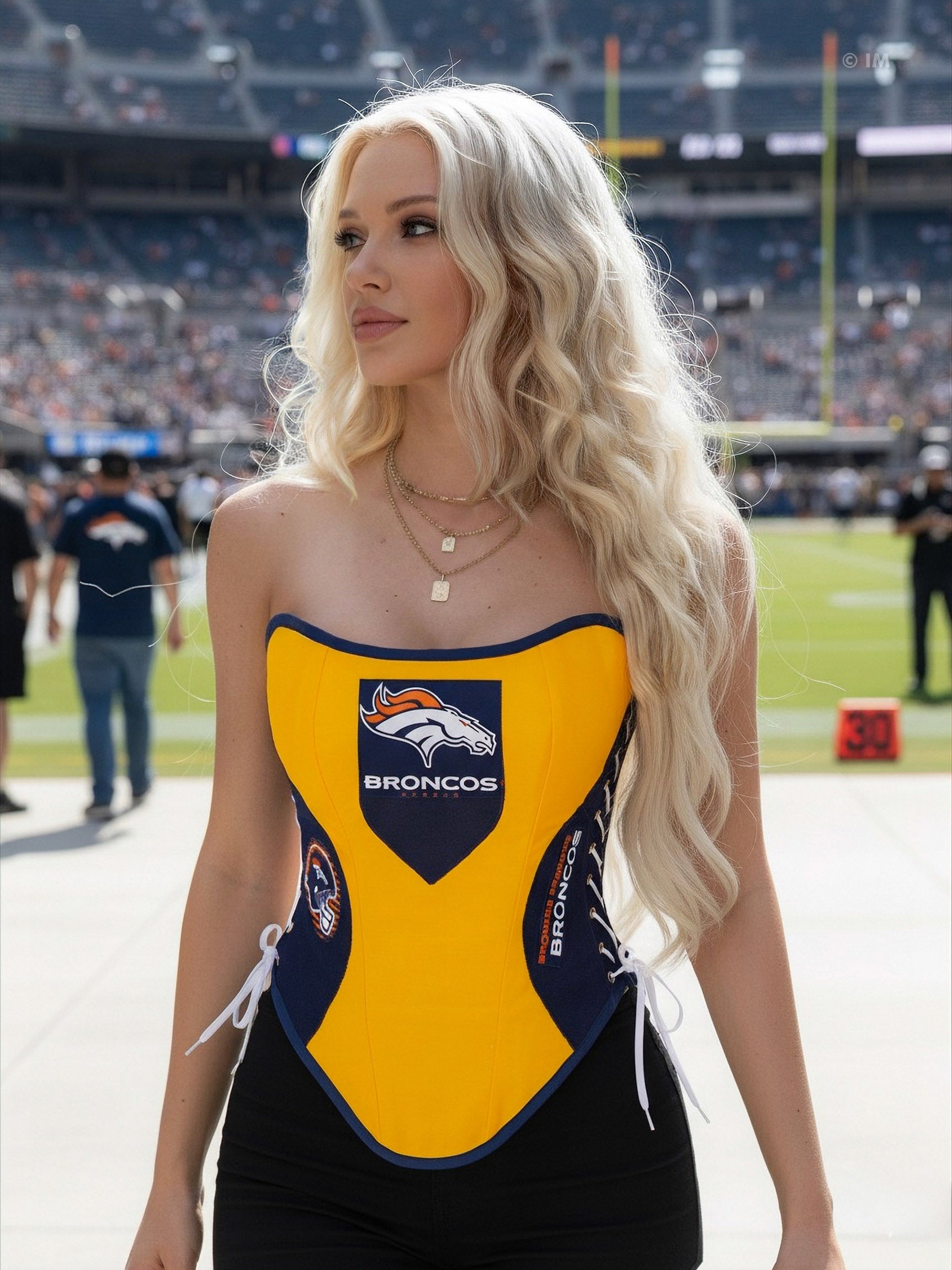 Denver BRONCOS Football Team Corset Bustier Top