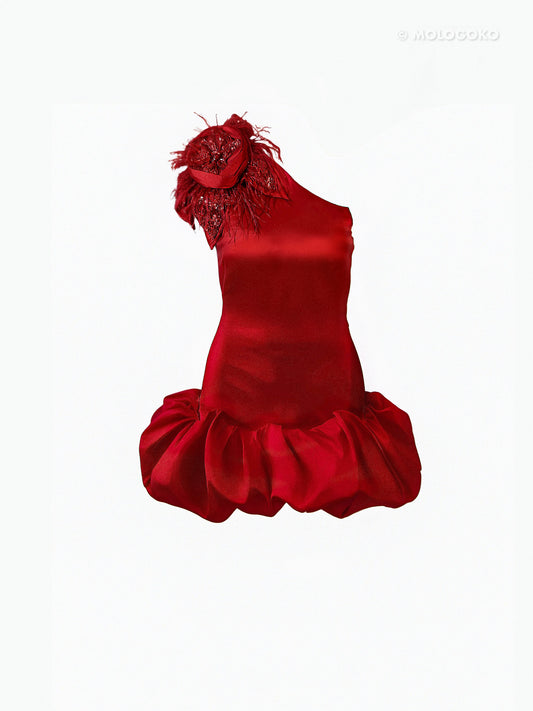 Margot Assymettical Neckline Mini Dress