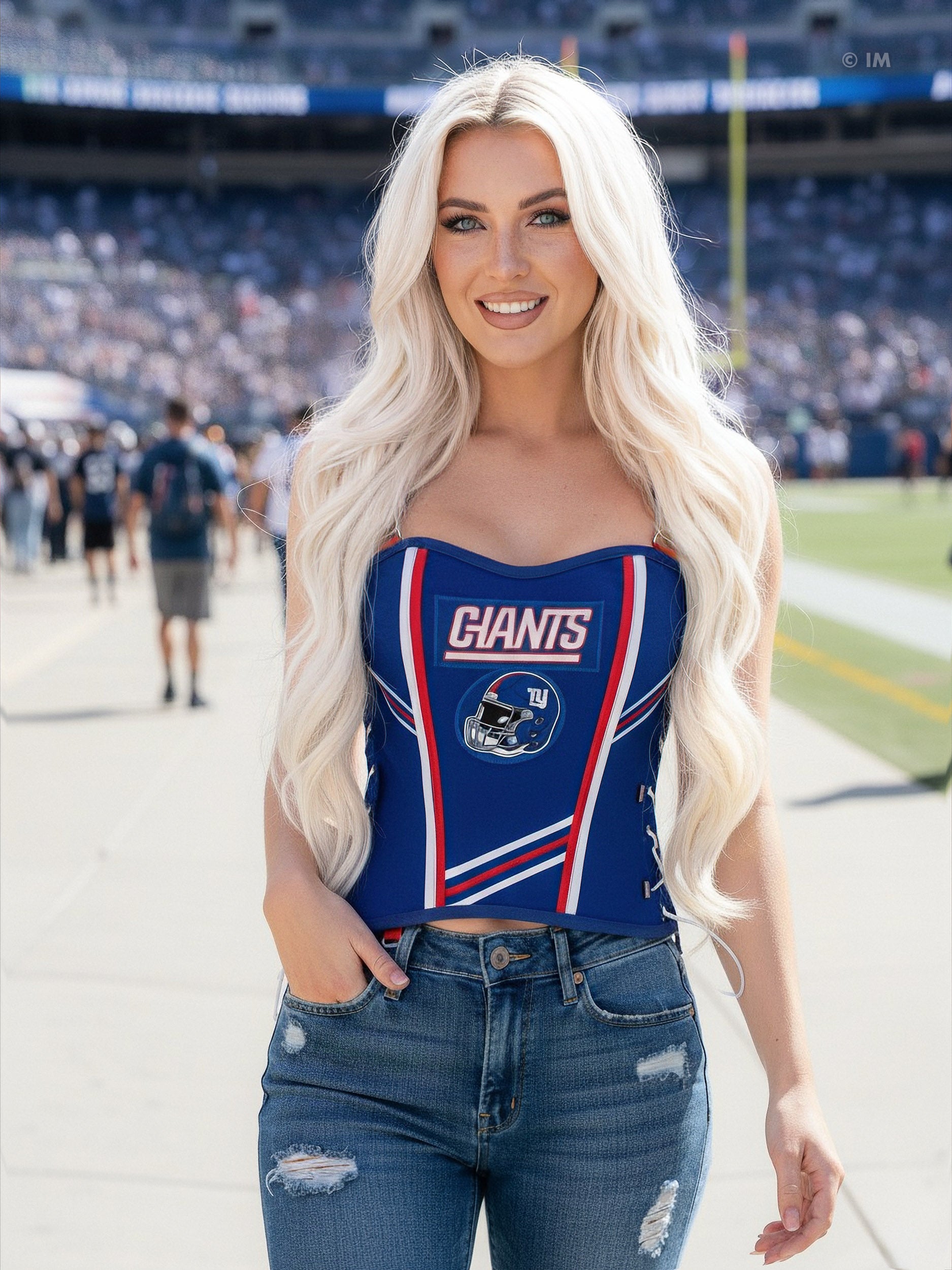 New York GIANTS Football Team Corset Bustier Top