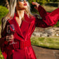 Long Strong Shoulder Coat Dress