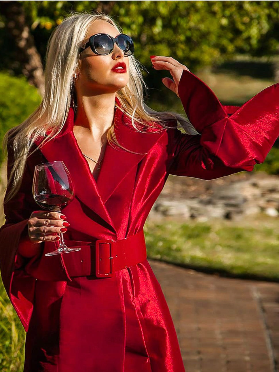 Long Strong Shoulder Coat Dress