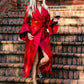 Long Strong Shoulder Coat Dress