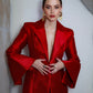 Long Strong Shoulder Coat Dress
