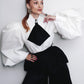 Large Pointy Collar Statement Sleeves Shirt