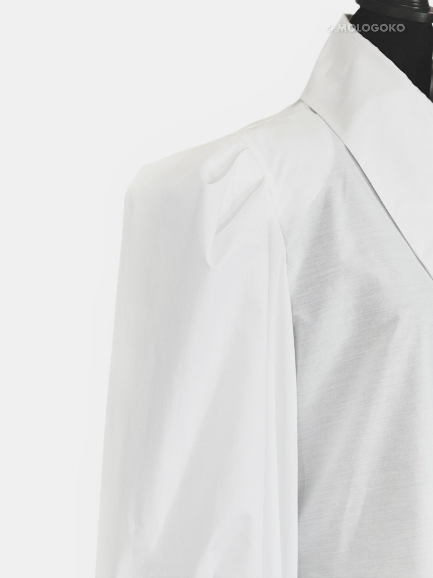 Large Pointy Collar Statement Sleeves Shirt