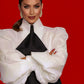 Large Pointy Collar Statement Sleeves Shirt