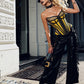 Ferrari Yellow Organic Canvas  Front Zipper Corset Bustier