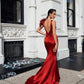 Margot Taffeta Evening Mermaid Slit Skirt Gown
