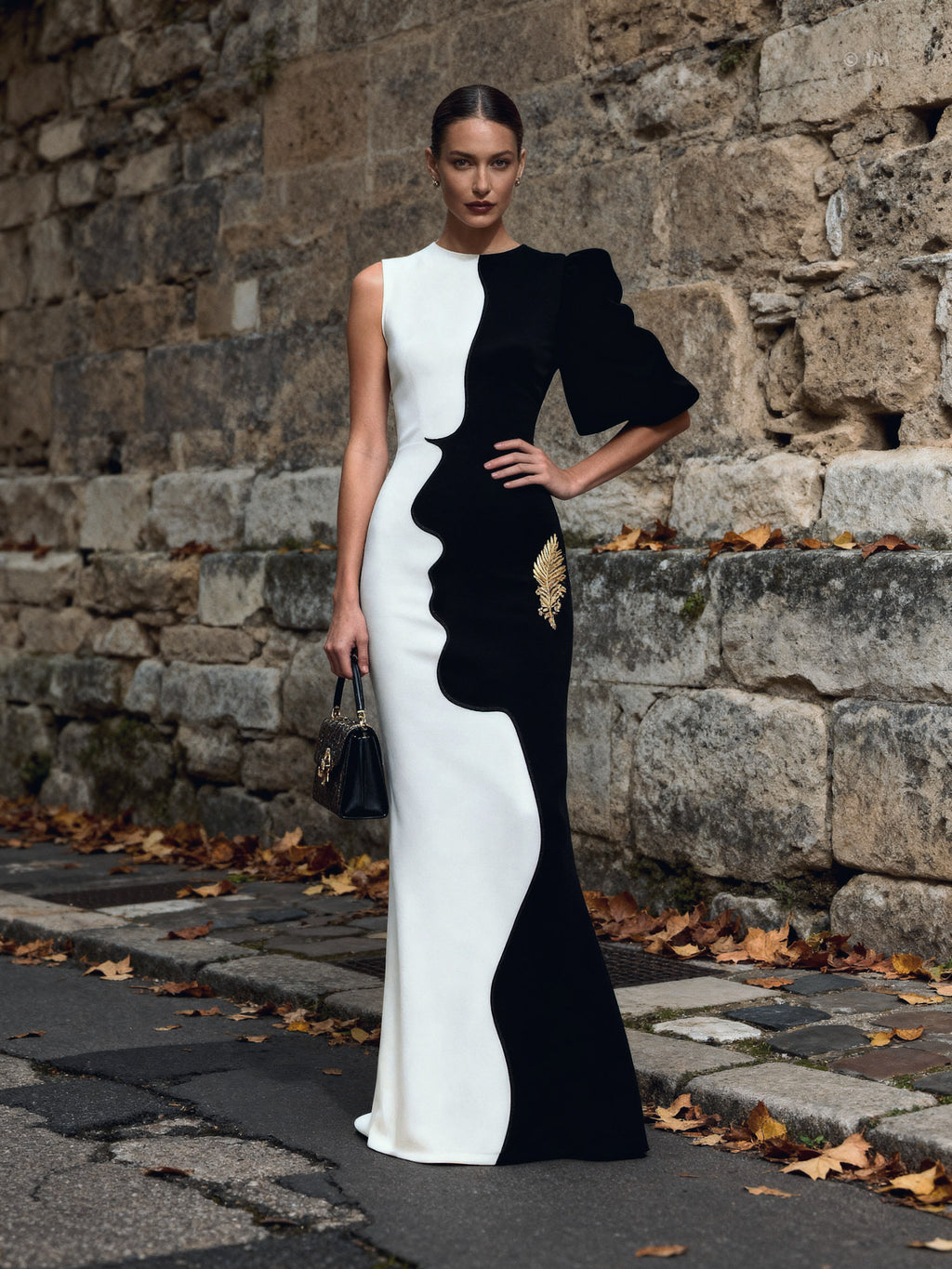 DRAMATIC MAXI FACE GOWN