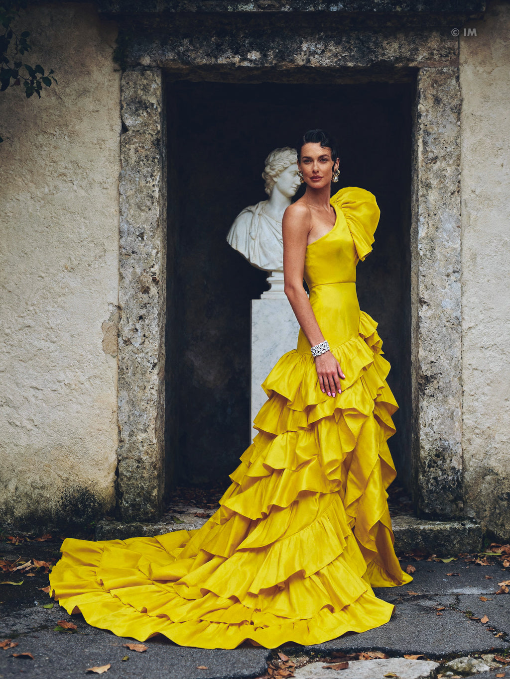 Marigold Sea Of Ruffles Gown