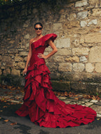 Marigold Sea Of Ruffles Gown