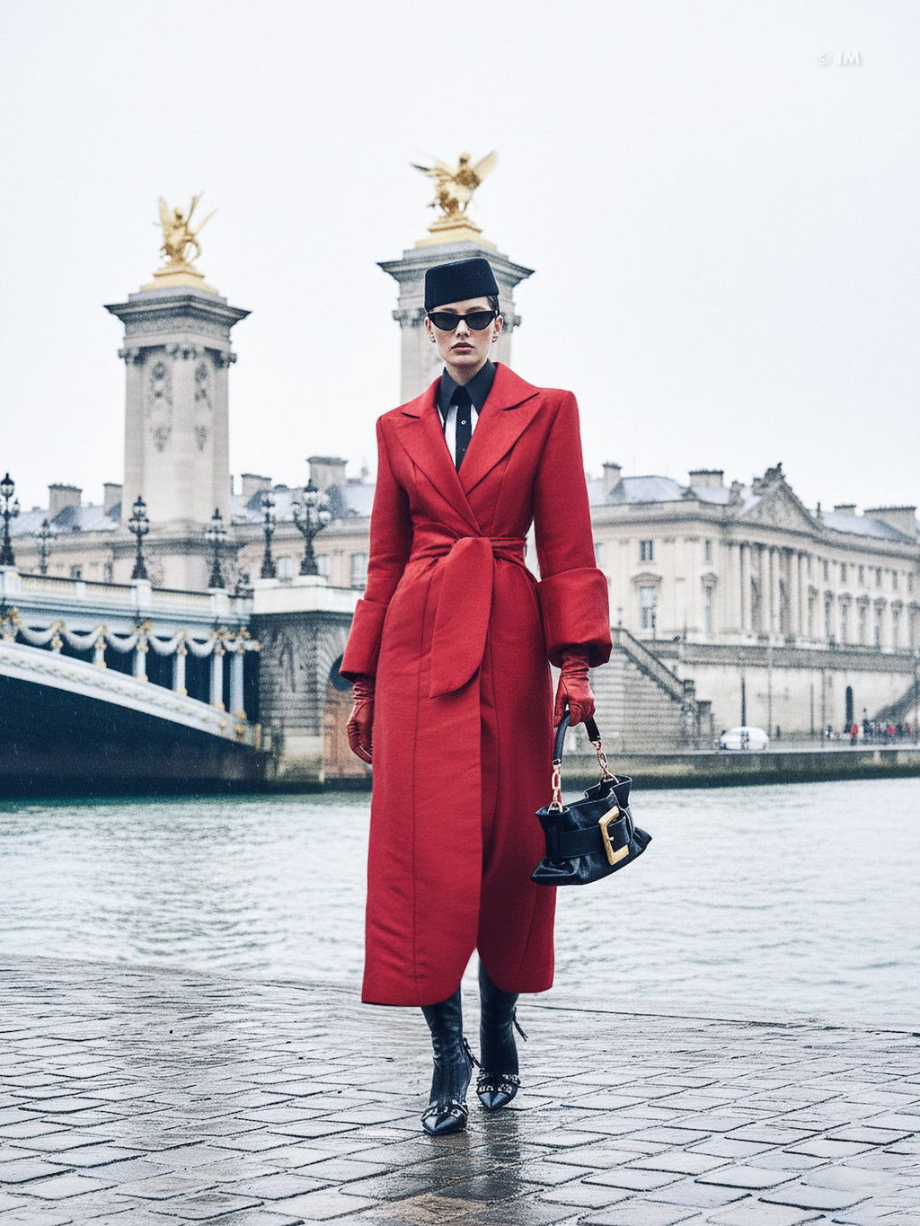 Long Strong Shoulder Coat Dress