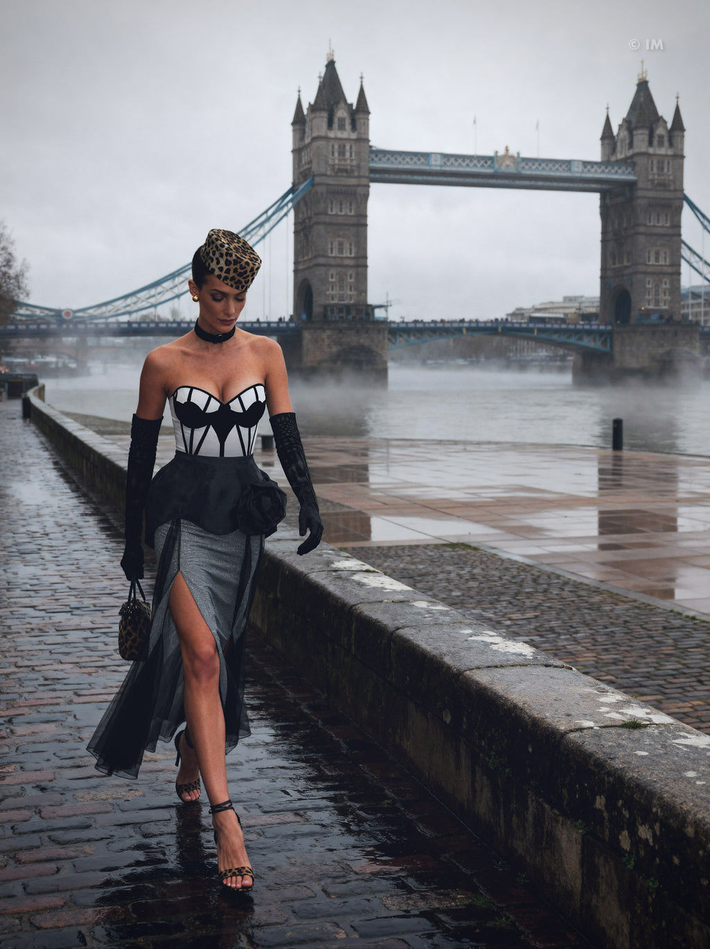 Big Rose Corseted Belt Mini Skirt