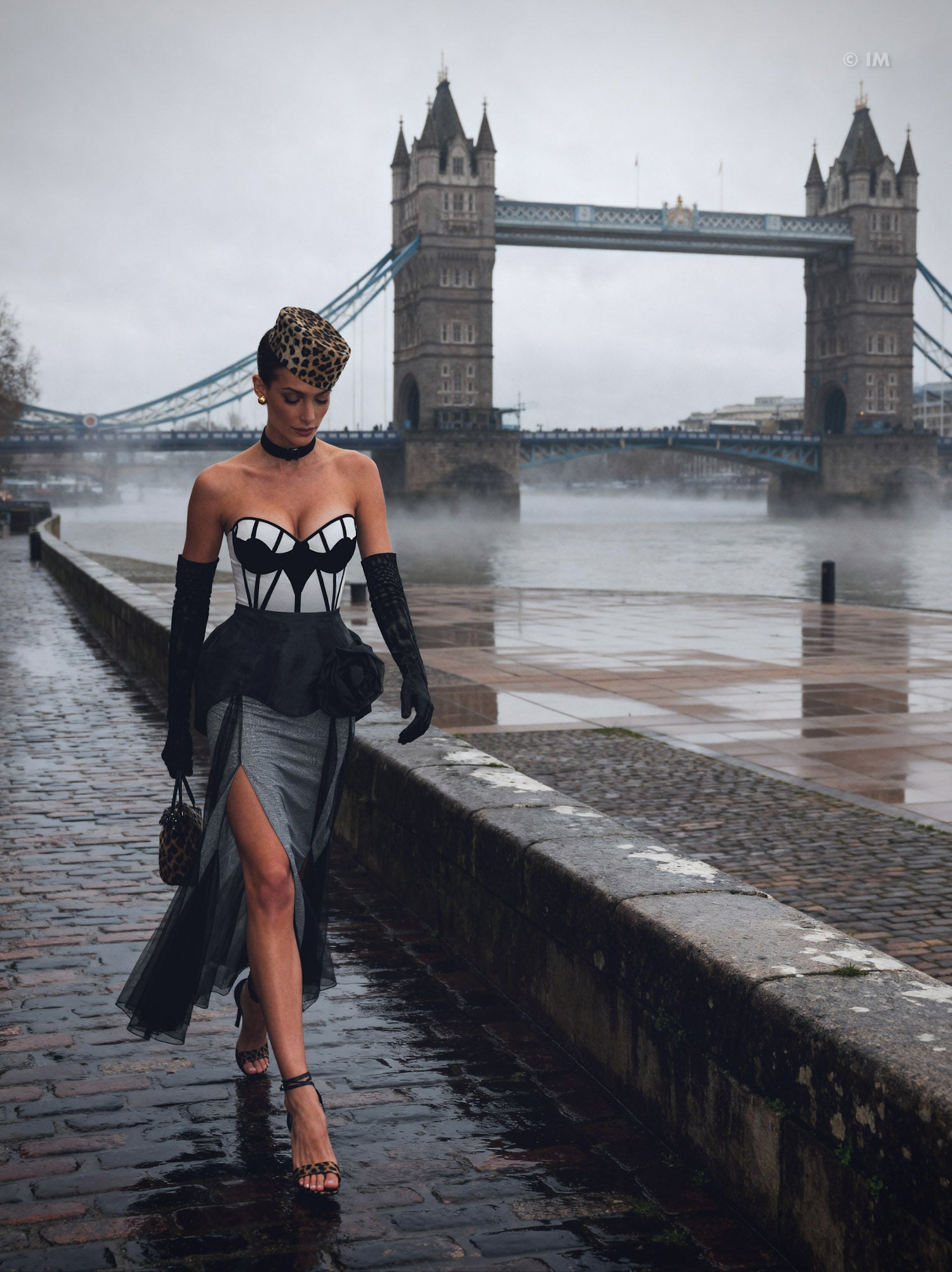 Big Rose Corseted Belt Mini Skirt