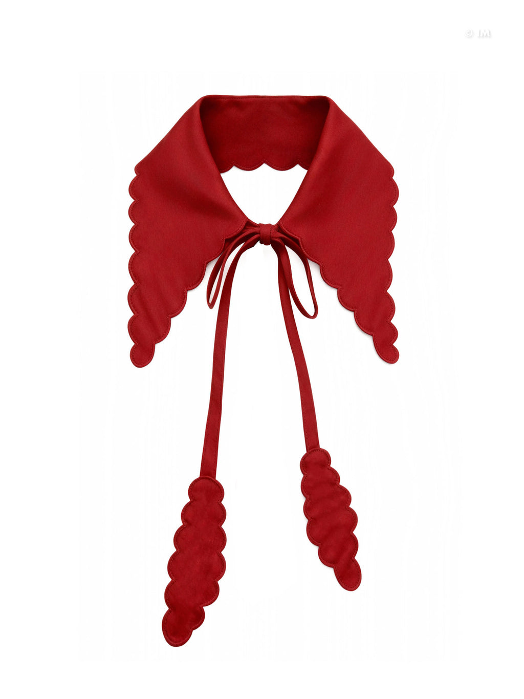 Scalloped Detachable Collar with Ties