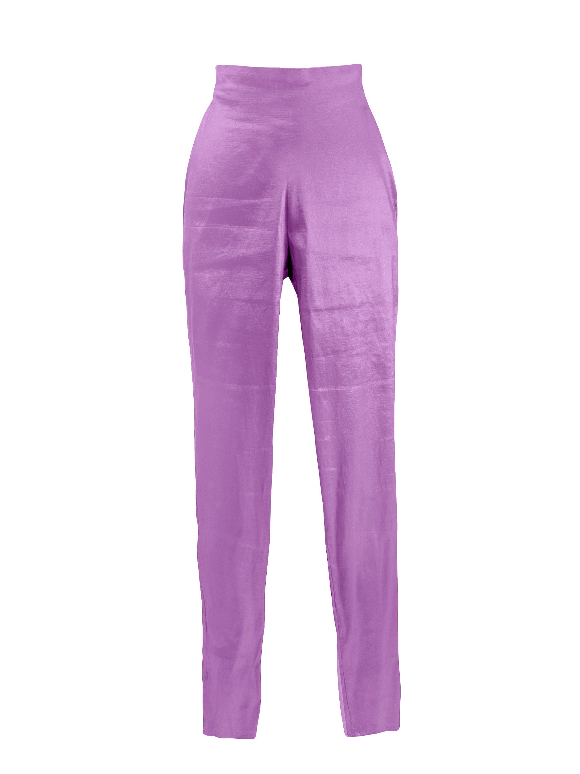 Base Stretch Taffeta Slim Cut Trousers - Mologoko Couture
