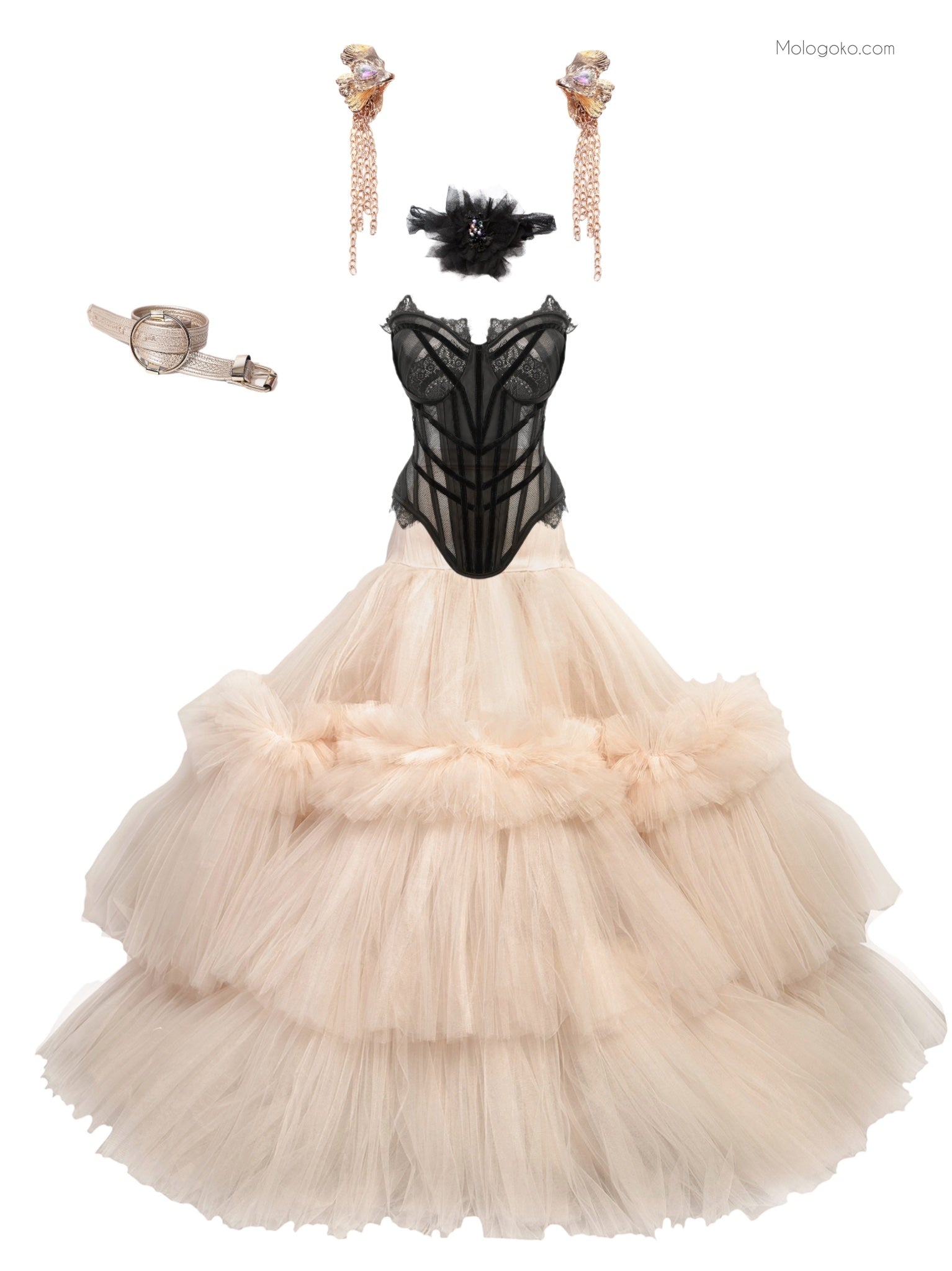 Mira Bridal Large Tulle Two Tiers Ball Gown Skirt - Mologoko Couture