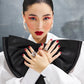 Large Pointy Collar Statement Sleeves Shirt