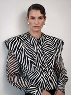 Eleanor Statement Cotton Shirt, worn by a model, front view