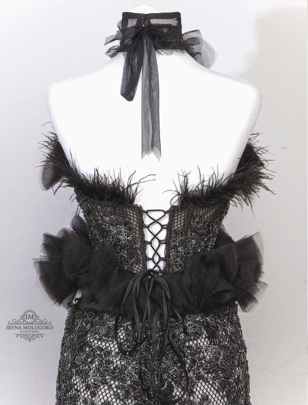 Black Swan Red Carpet Style Goth Corset - Mologoko Couture