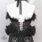 Black Swan Red Carpet Style Goth Gown Set - Mologoko Couture