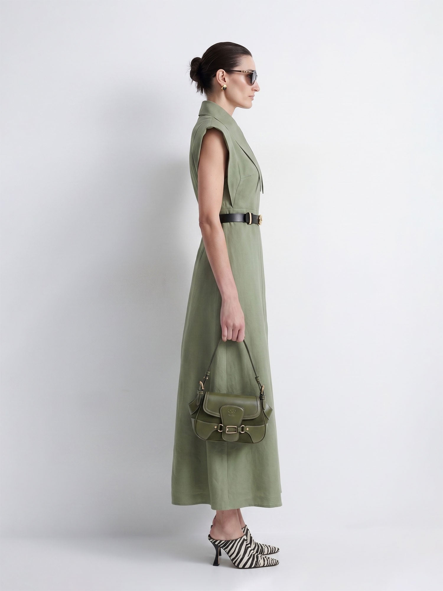 Matilda 10" Long Collar Maxi Shirt Dress