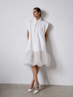 Matilda 10" Long Collar Bubble Midi Dress