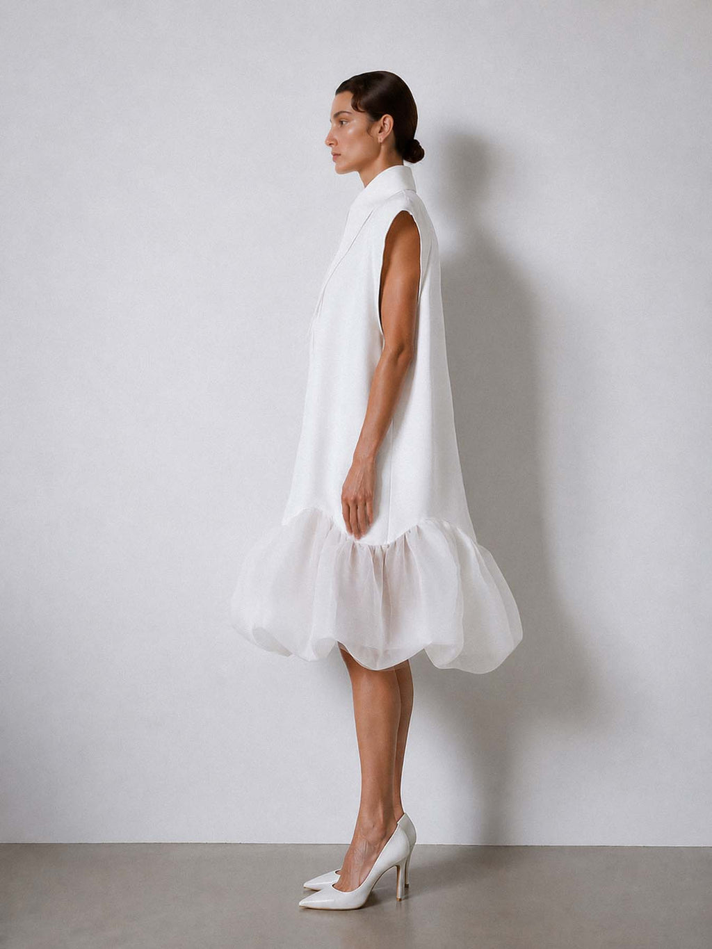 Matilda 10" Long Collar Bubble Midi Dress