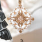 Dominique Reversible Handbeaded Lace Large Luxurious Pendant Necklace - Mologoko Couture