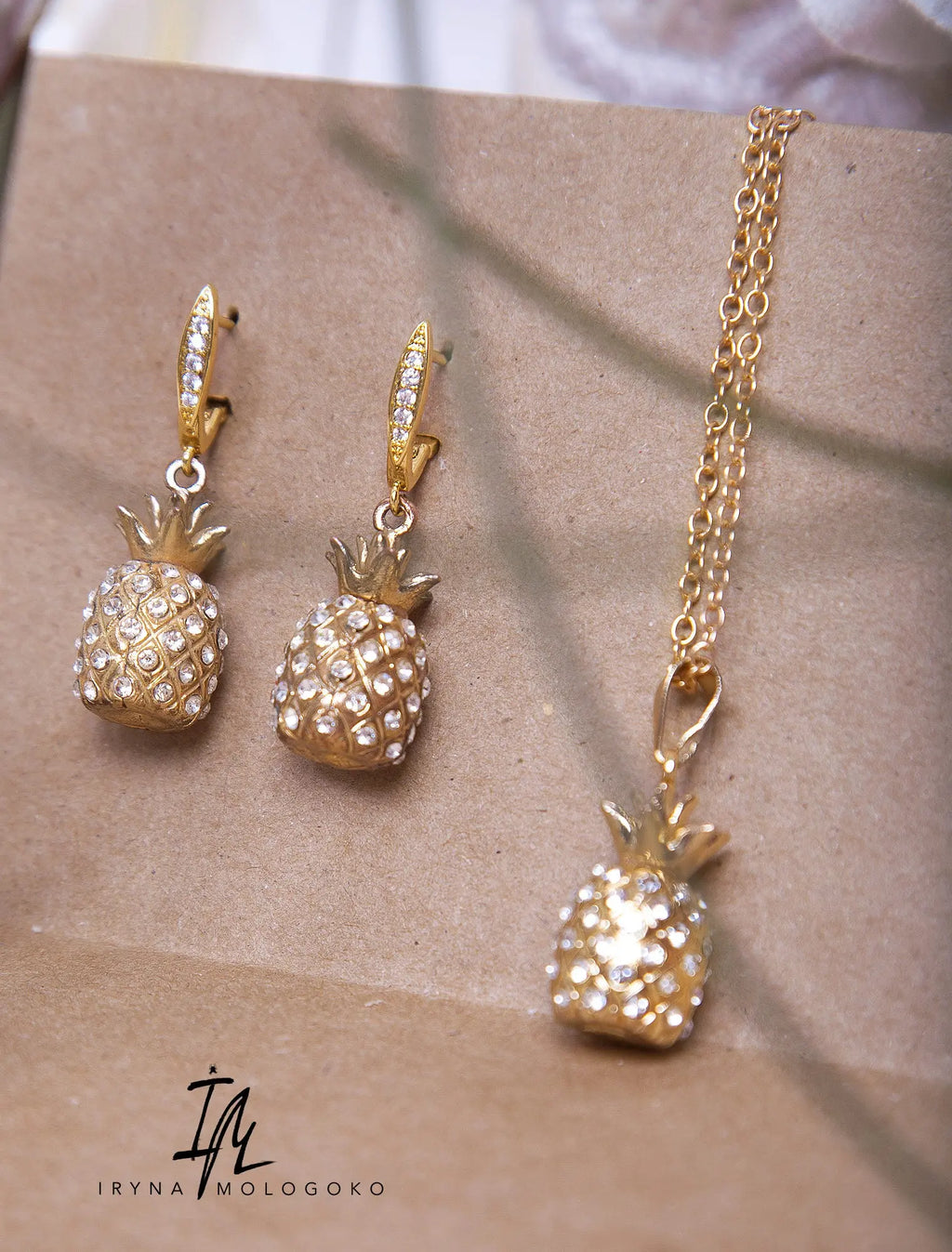 Pineapple Earrings and Necklace Set - Mologoko Couture
