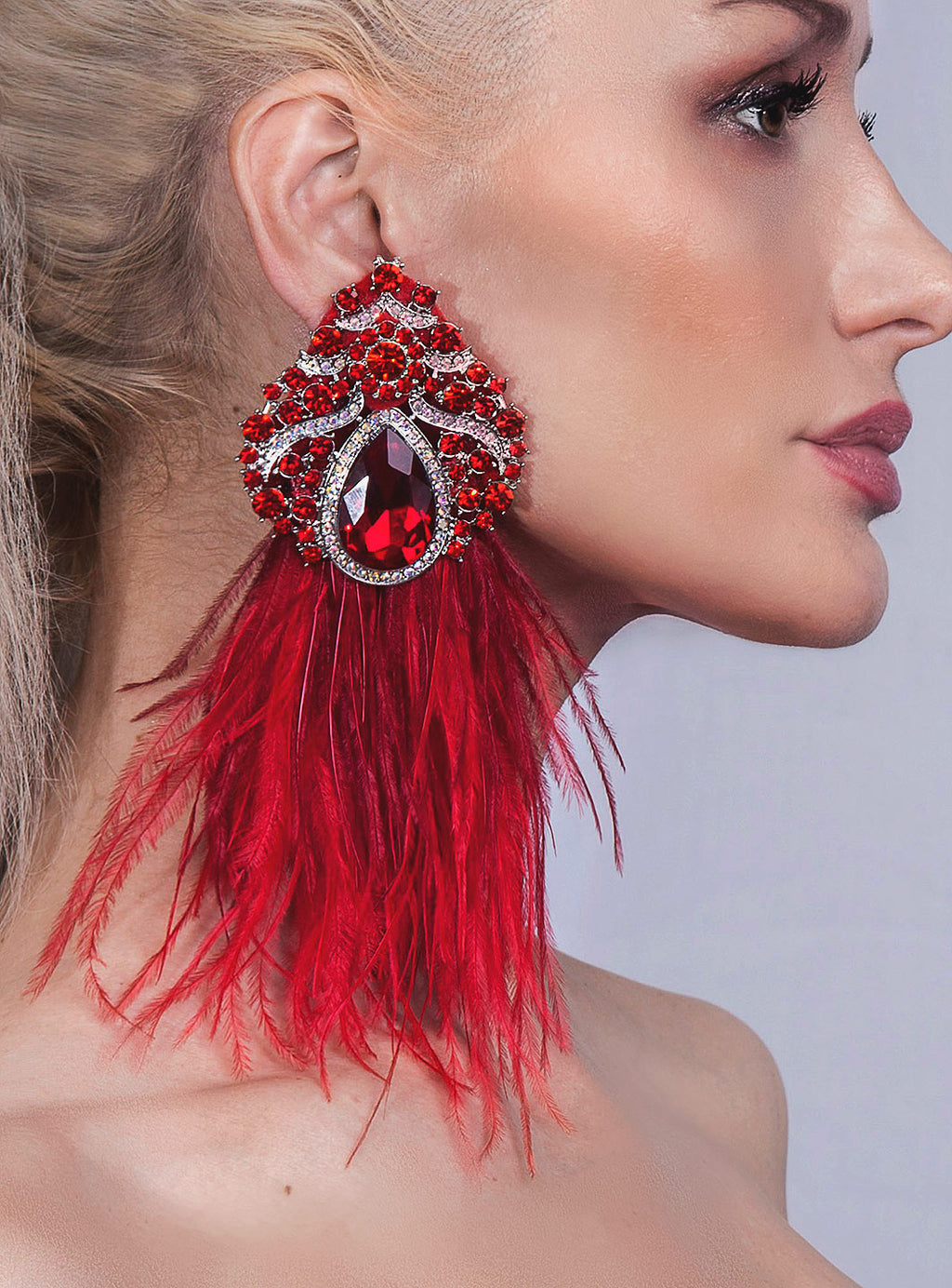 VIOLETA STUD STATEMENT EARRINGS ON A POST - Mologoko Couture