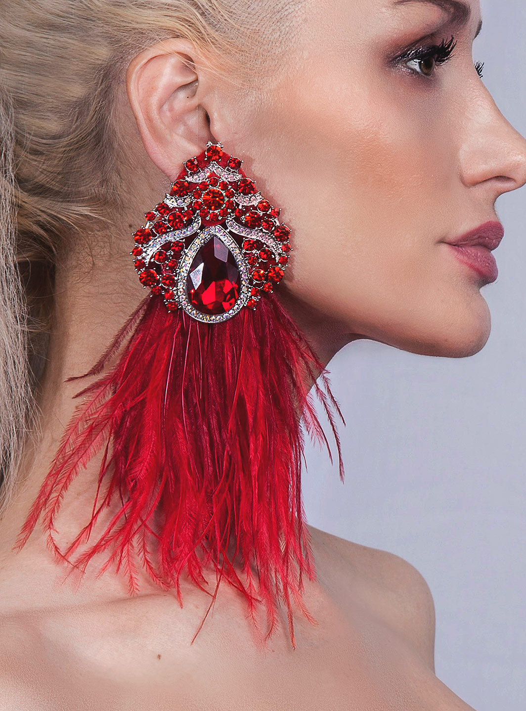 VIOLETA STUD STATEMENT EARRINGS ON A POST - Mologoko Couture