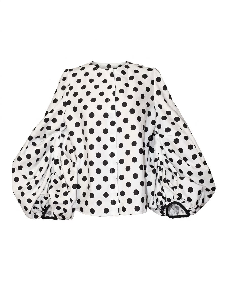 Ema Polka Dots Bubbles Sleeves Shirt